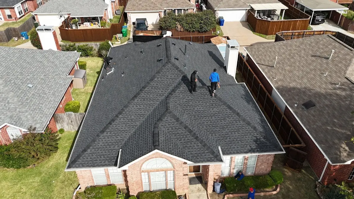 Slate & Tile Roof Repair work in progress on a Fredericksburg property